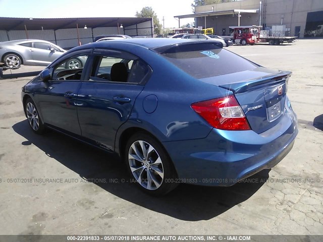 2HGFB6E51CH702082 - 2012 HONDA CIVIC SI BLUE photo 3