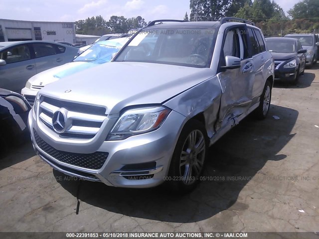 WDCGG0EB3EG258834 - 2014 MERCEDES-BENZ GLK 250 BLUETEC SILVER photo 2