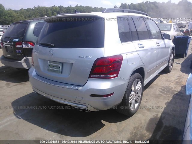 WDCGG0EB3EG258834 - 2014 MERCEDES-BENZ GLK 250 BLUETEC SILVER photo 4