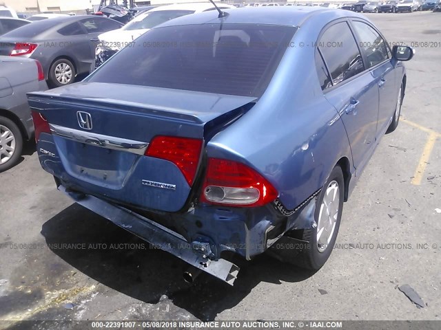 JHMFA3F27AS001572 - 2010 HONDA CIVIC HYBRID BLUE photo 4