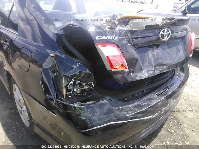 4T1BE46K78U211528 - 2008 TOYOTA CAMRY CE/LE/XLE/SE BLACK photo 6