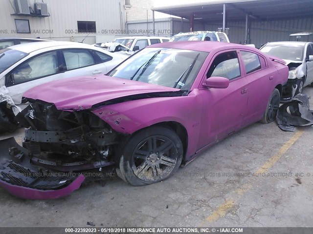 2C3CDXCT6EH114690 - 2014 DODGE CHARGER R/T PINK photo 2