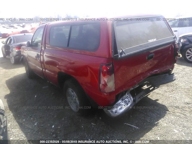 1GCEC14X55Z292726 - 2005 CHEVROLET SILVERADO C1500 RED photo 3