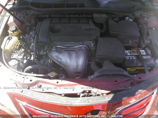 4T1BF3EK2AU086713 - 2010 TOYOTA CAMRY SE/LE/XLE RED photo 10