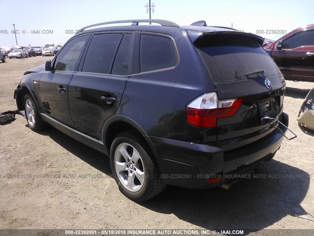 WBXPC93497WF22292 - 2007 BMW X3 3.0SI BLUE photo 3