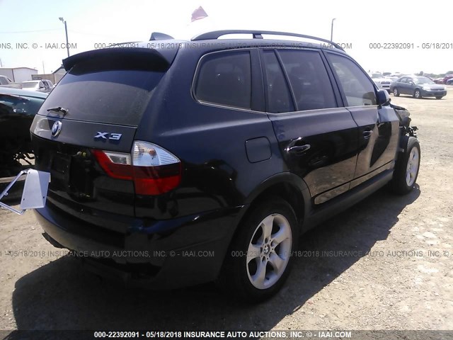 WBXPC93497WF22292 - 2007 BMW X3 3.0SI BLUE photo 4