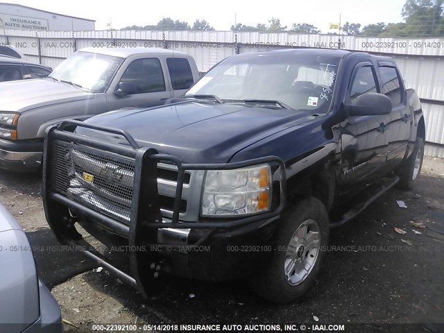 3GCEK13M27G533431 - 2007 CHEVROLET SILVERADO K1500 CREW CAB BLACK photo 2