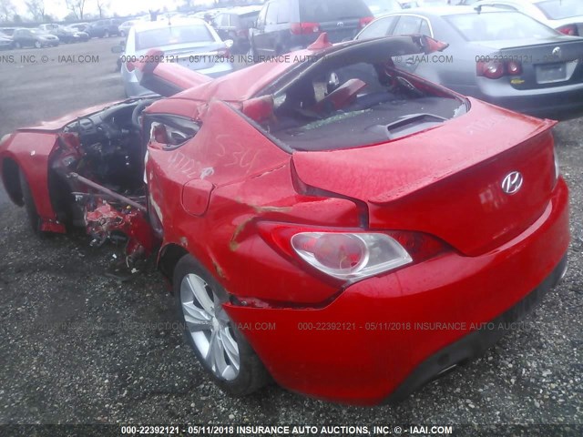 KMHHT6KD3CU070629 - 2012 HYUNDAI GENESIS COUPE 2.0T RED photo 3