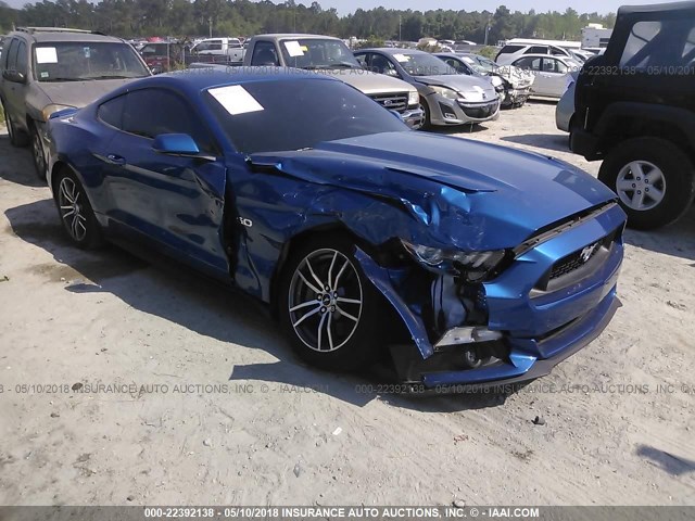 1FA6P8CF5H5271905 - 2017 FORD MUSTANG GT BLUE photo 1