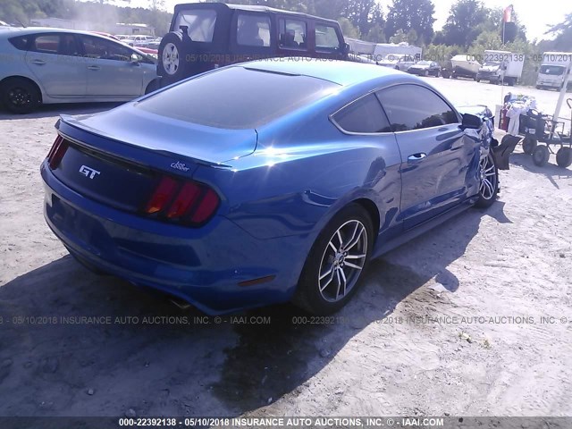1FA6P8CF5H5271905 - 2017 FORD MUSTANG GT BLUE photo 4