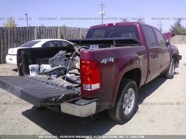 3GTP2VE74DG206645 - 2013 GMC SIERRA K1500 SLE MAROON photo 4