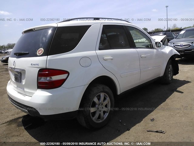 4JGBB86E17A151448 - 2007 MERCEDES-BENZ ML 350 WHITE photo 4