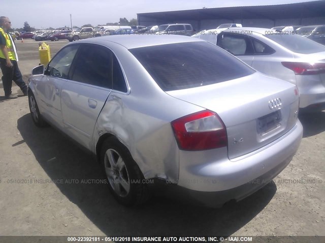 WAULT68E22A262717 - 2002 AUDI A4 3.0 QUATTRO GRAY photo 3