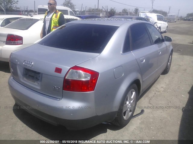 WAULT68E22A262717 - 2002 AUDI A4 3.0 QUATTRO GRAY photo 4