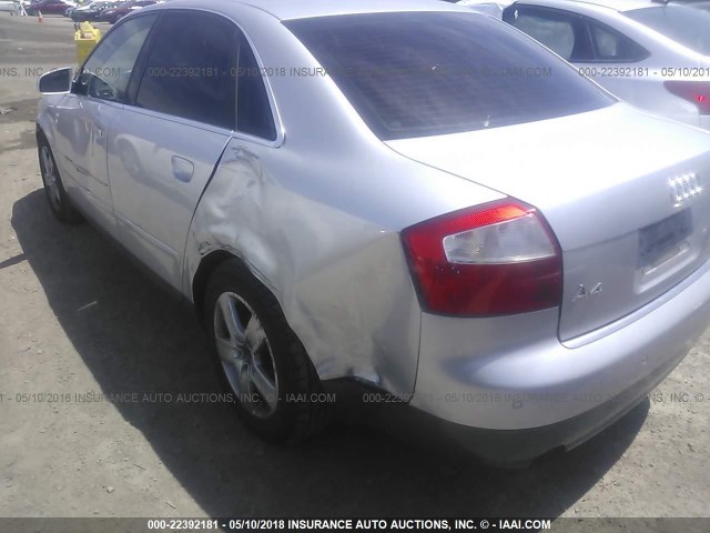 WAULT68E22A262717 - 2002 AUDI A4 3.0 QUATTRO GRAY photo 6