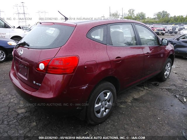 JN8AS58V09W178470 - 2009 NISSAN ROGUE S/SL RED photo 4