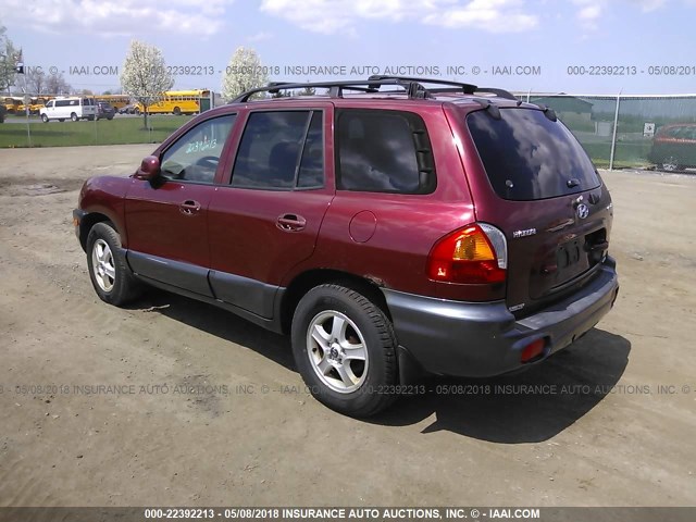 KM8SC73D82U252710 - 2002 HYUNDAI SANTA FE GLS/LX RED photo 3