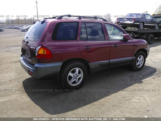 KM8SC73D82U252710 - 2002 HYUNDAI SANTA FE GLS/LX RED photo 4