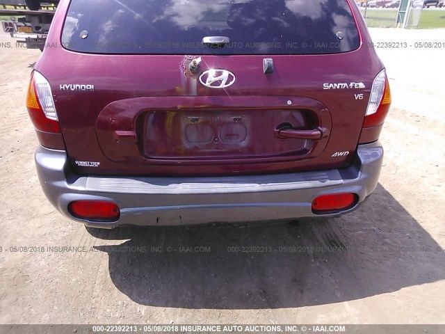 KM8SC73D82U252710 - 2002 HYUNDAI SANTA FE GLS/LX RED photo 6