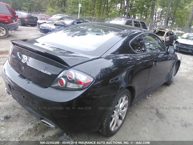 KMHHN66F37U236336 - 2007 HYUNDAI TIBURON GT/SE/GT LIMITED BLACK photo 4