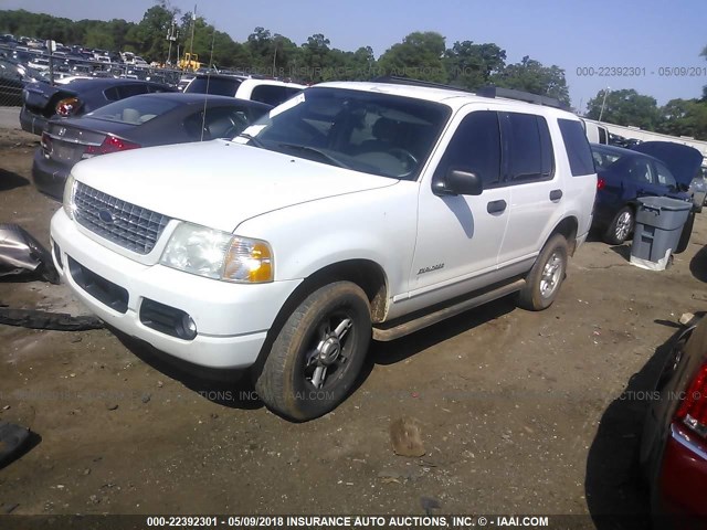1FMZU63K65UB24765 - 2005 FORD EXPLORER XLT/XLT SPORT/NBX WHITE photo 2