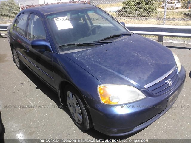 2HGES26722H598303 - 2002 HONDA CIVIC EX BLUE photo 1