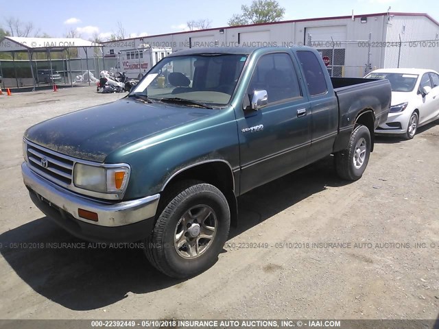 JT4UN24D2V0047856 - 1997 TOYOTA T100 XTRACAB SR5 GREEN photo 2