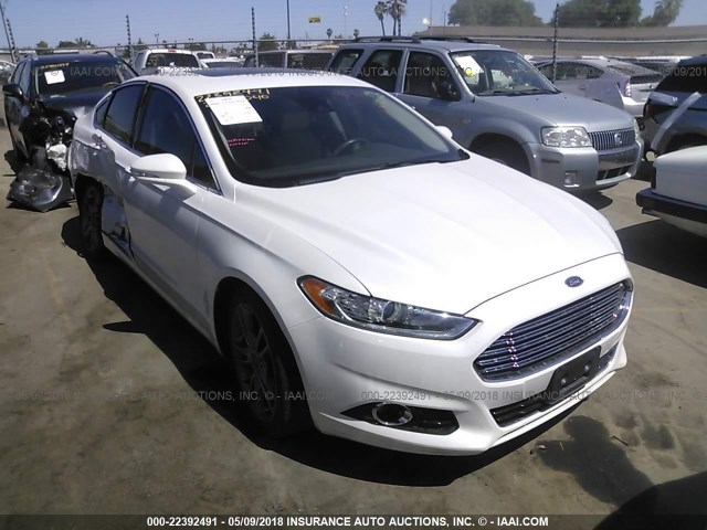 3FA6P0K98ER299445 - 2014 FORD FUSION TITANIUM WHITE photo 1