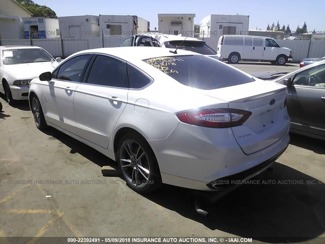 3FA6P0K98ER299445 - 2014 FORD FUSION TITANIUM WHITE photo 3