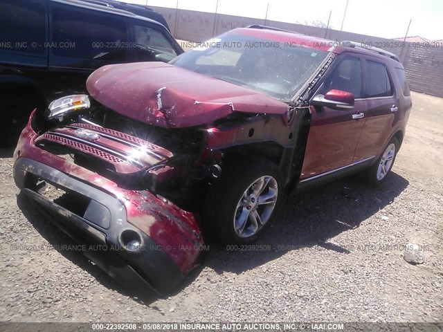 1FM5K7F81DGA38805 - 2013 FORD EXPLORER LIMITED 红色 照片 2