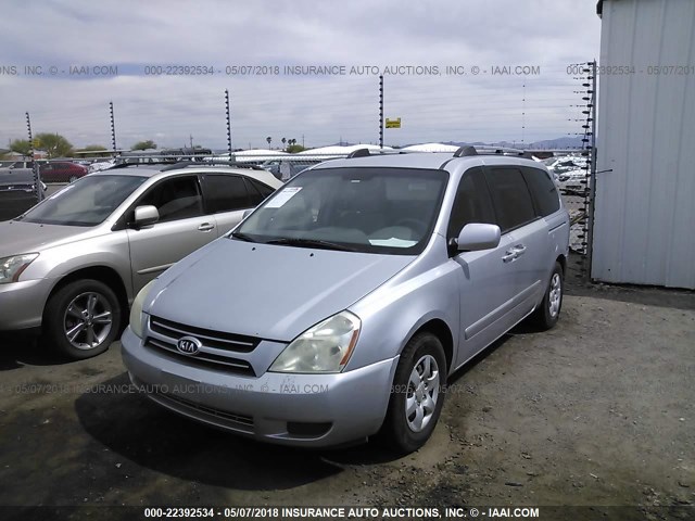 KNDMB233X66090664 - 2006 KIA SEDONA EX/LX SILVER photo 2