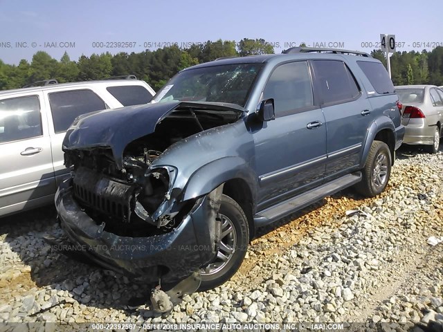 5TDBT48A67S287372 - 2007 TOYOTA SEQUOIA LIMITED BLUE photo 2