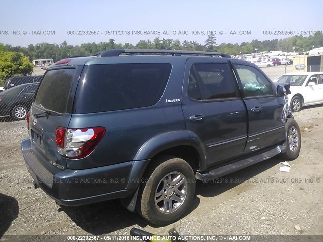 5TDBT48A67S287372 - 2007 TOYOTA SEQUOIA LIMITED BLUE photo 4