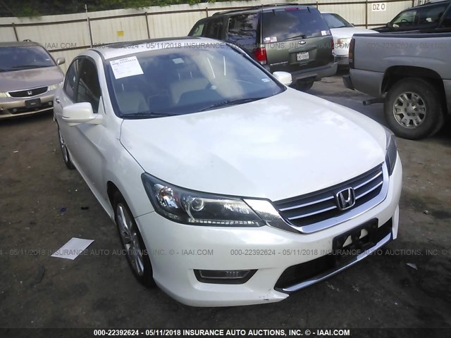 1HGCR2F88DA018954 - 2013 HONDA ACCORD EXL WHITE photo 1