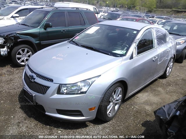 1G1PC5SB1D7219315 - 2013 CHEVROLET CRUZE LT SILVER photo 2