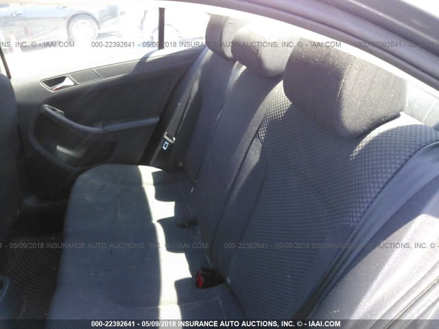 3VW2K7AJ2DM213972 - 2013 VOLKSWAGEN JETTA S GRAY photo 8