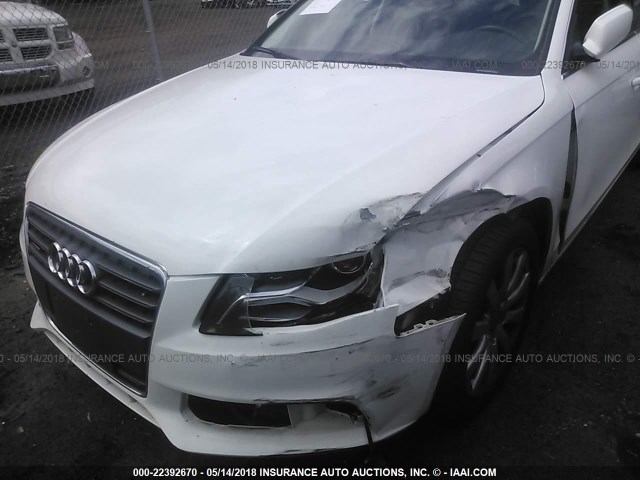 WAUWFAFL4AA175411 - 2010 AUDI A4 PREMIUM PLUS WHITE photo 6