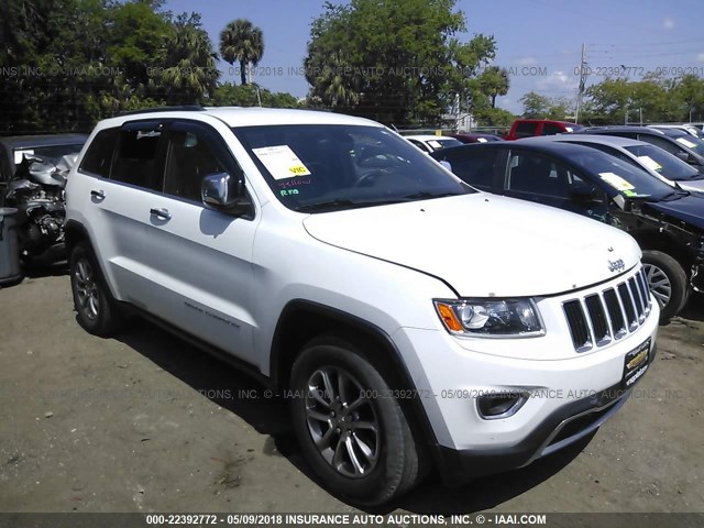 1C4RJEBG4FC734692 - 2015 JEEP GRAND CHEROKEE LIMITED WHITE photo 1