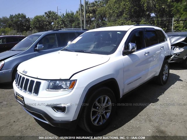 1C4RJEBG4FC734692 - 2015 JEEP GRAND CHEROKEE LIMITED WHITE photo 2