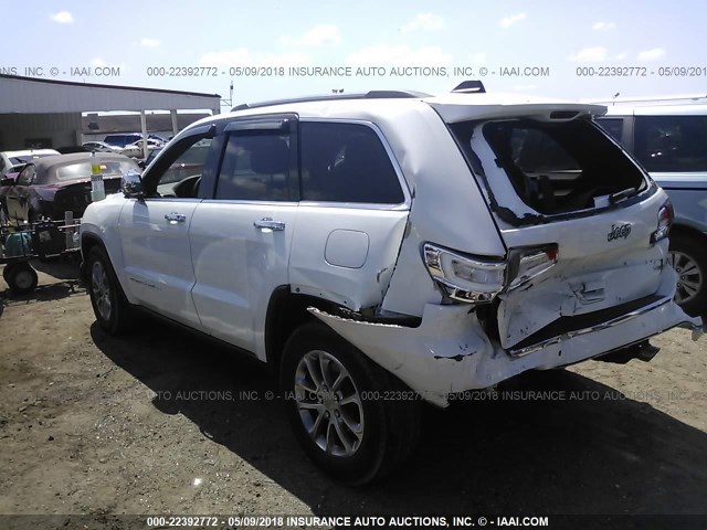 1C4RJEBG4FC734692 - 2015 JEEP GRAND CHEROKEE LIMITED WHITE photo 3