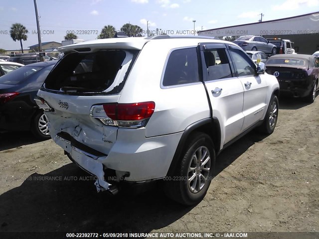 1C4RJEBG4FC734692 - 2015 JEEP GRAND CHEROKEE LIMITED WHITE photo 4