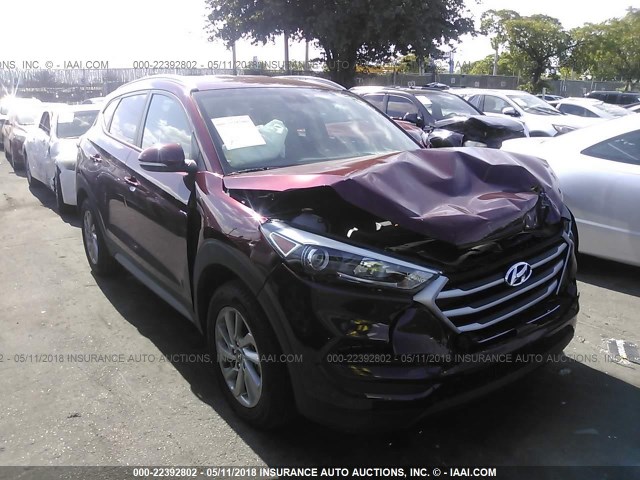 KM8J33A46HU543724 - 2017 HYUNDAI TUCSON LIMITED/SPORT AND ECO/SE BURGUNDY photo 1