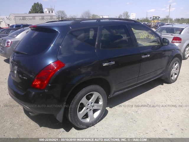 JN8AZ08WX5W411353 - 2005 NISSAN MURANO SL/SE/S Navy photo 4