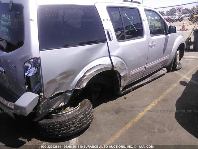 5N1AR18U48C613106 - 2008 NISSAN PATHFINDER S/LE/SE SILVER photo 6