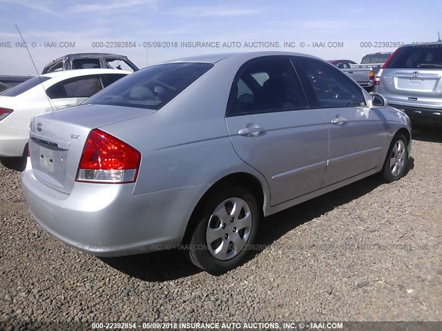 KNAFE122875418154 - 2007 KIA SPECTRA EX/LX SILVER photo 4