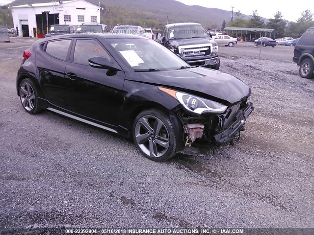 KMHTC6AE6EU183272 - 2014 HYUNDAI VELOSTER TURBO BLACK photo 1