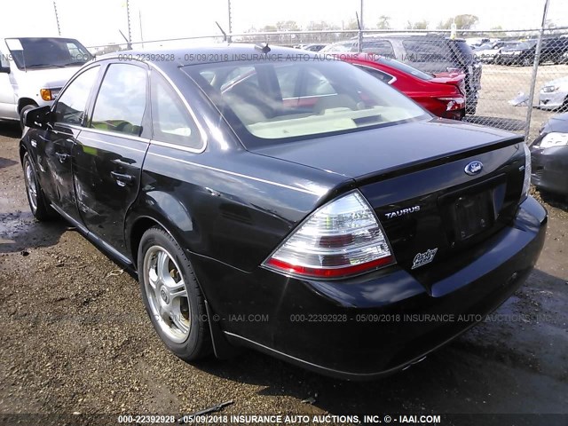 1FAHP24W38G156017 - 2008 FORD TAURUS SEL BLACK photo 3