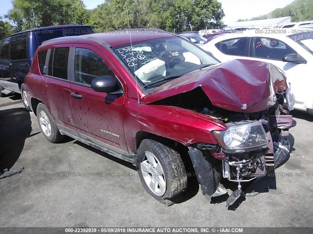 1C4NJCBA0ED894317 - 2014 JEEP COMPASS SPORT RED photo 1