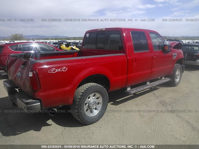 1FTSW2BR5AEA51495 - 2010 FORD F250 SUPER DUTY RED photo 4
