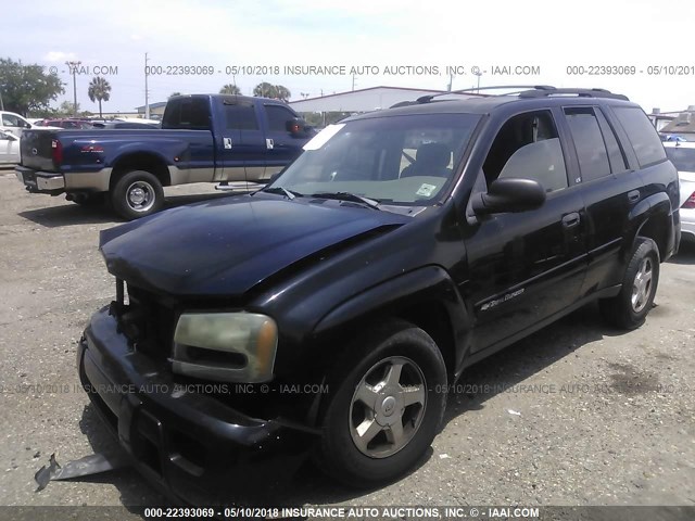 1GNDT13S122504292 - 2002 CHEVROLET TRAILBLAZER  BLACK photo 2